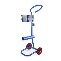 Woven and corded polyester strapping dispensing strapping trolley